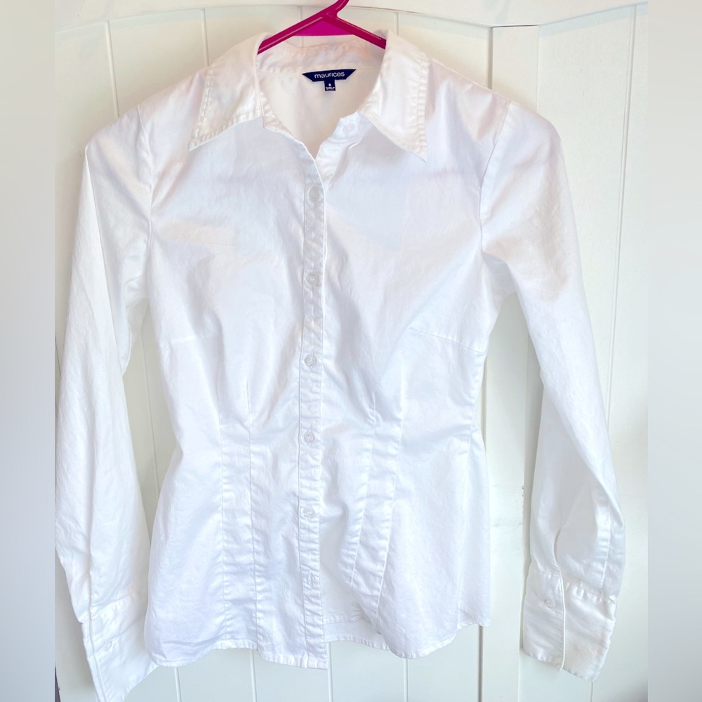 Maurices S White Button Down Shirt
